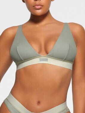 SKIMS Cotton Rib Plunge Bralette